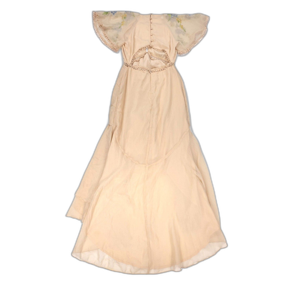 NWT ASOS Hi-Low Chiffon Floral Embroidered Maxi Dress Angelic Romantic Ethereal - Picture 6 of 7